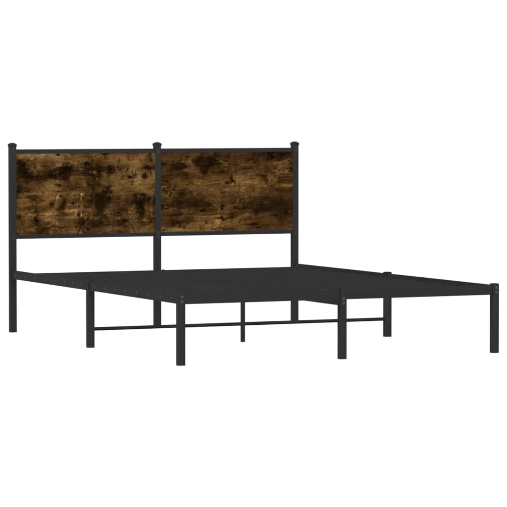 Vidaxl bedframe zonder matras metaal gerookt eikenkleurig 140x200 cm