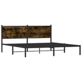 Vidaxl bedframe zonder matras metaal gerookt eikenkleurig 160x200 cm