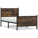 Vidaxl bedframe zonder matras metaal gerookt eikenkleurig 75x190 cm