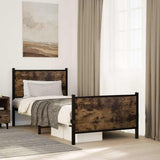 Vidaxl bedframe zonder matras metaal gerookt eikenkleurig 80x200 cm