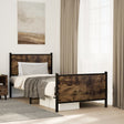 Vidaxl bedframe zonder matras metaal gerookt eikenkleurig 90x190 cm