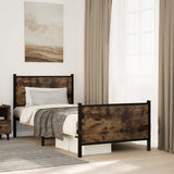 Vidaxl bedframe zonder matras metaal gerookt eikenkleurig 90x200 cm