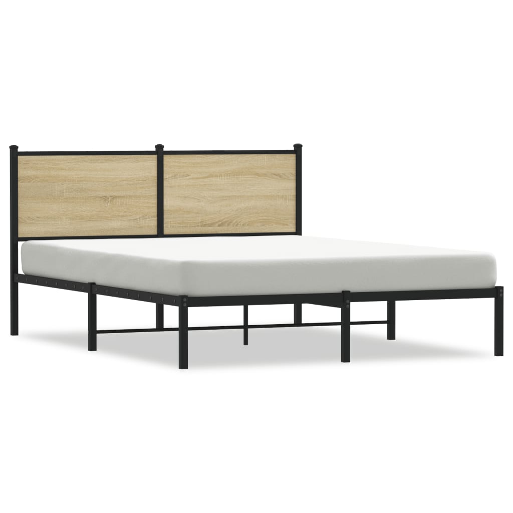 Vidaxl bedframe zonder matras metaal sonoma eikenkleurig 137x190 cm