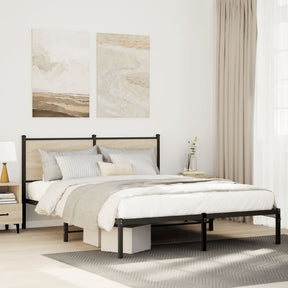Vidaxl bedframe zonder matras metaal sonoma eikenkleurig 150x200 cm