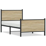 Vidaxl bedframe zonder matras metaal sonoma eikenkleurig 90x200 cm