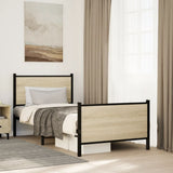 Vidaxl bedframe zonder matras metaal sonoma eikenkleurig 90x200 cm