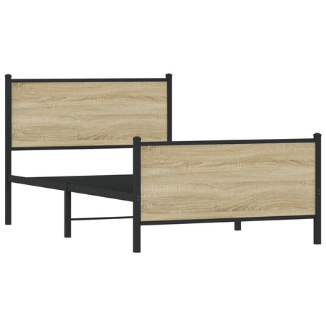 Vidaxl bedframe zonder matras metaal sonoma eikenkleurig 100x190 cm