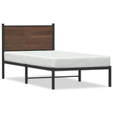 Vidaxl bedframe zonder matras metaal bruin eikenkleurig 75x190 cm