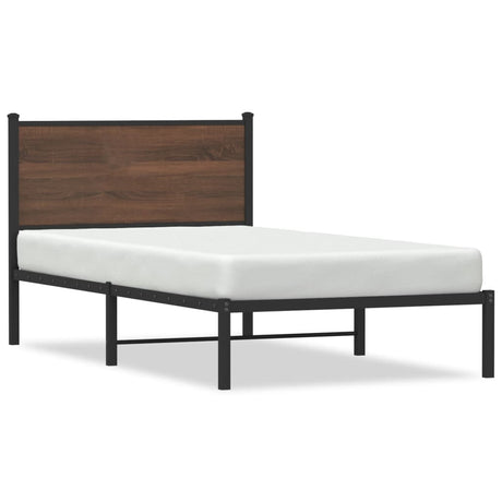 Vidaxl bedframe zonder matras metaal bruin eikenkleurig 107x203 cm