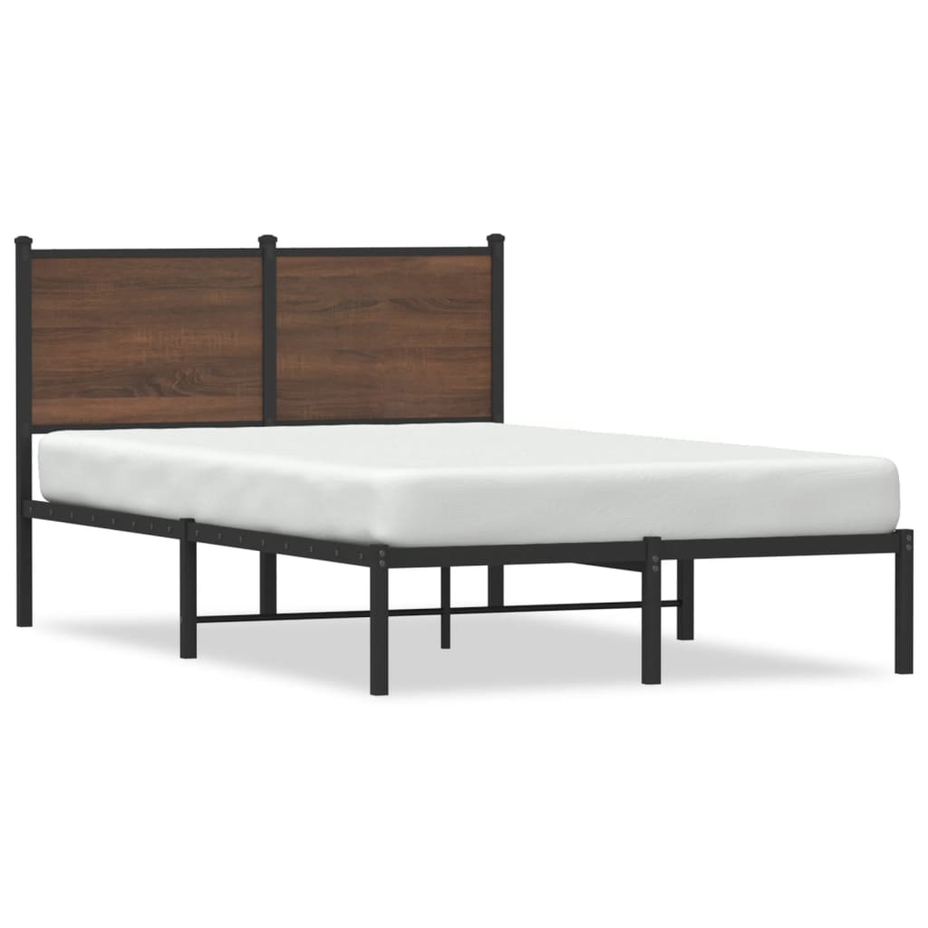Vidaxl bedframe zonder matras metaal bruin eikenkleurig 120x200 cm