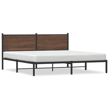 Vidaxl bedframe zonder matras metaal bruin eikenkleurig 160x200 cm