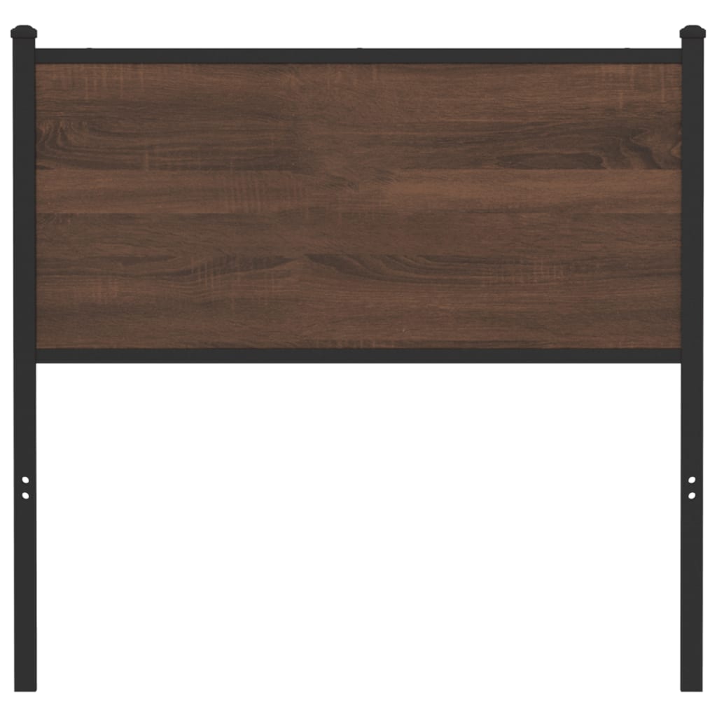 Vidaxl vervangend hoofdbord 90 cm bewerkt hout en staal bruin eikenkleurig