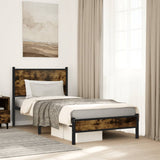 Vidaxl bedframe zonder matras metaal gerookt eikenkleurig 80x200 cm