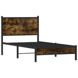 Vidaxl bedframe zonder matras metaal gerookt eikenkleurig 90x200 cm