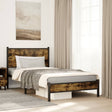 Vidaxl bedframe zonder matras metaal gerookt eikenkleurig 100x190 cm