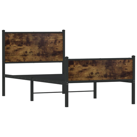 Vidaxl bedframe zonder matras metaal gerookt eikenkleurig 90x190 cm
