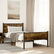 Vidaxl bedframe zonder matras metaal gerookt eikenkleurig 100x200 cm
