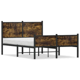 Vidaxl bedframe zonder matras metaal gerookt eikenkleurig 120x190 cm