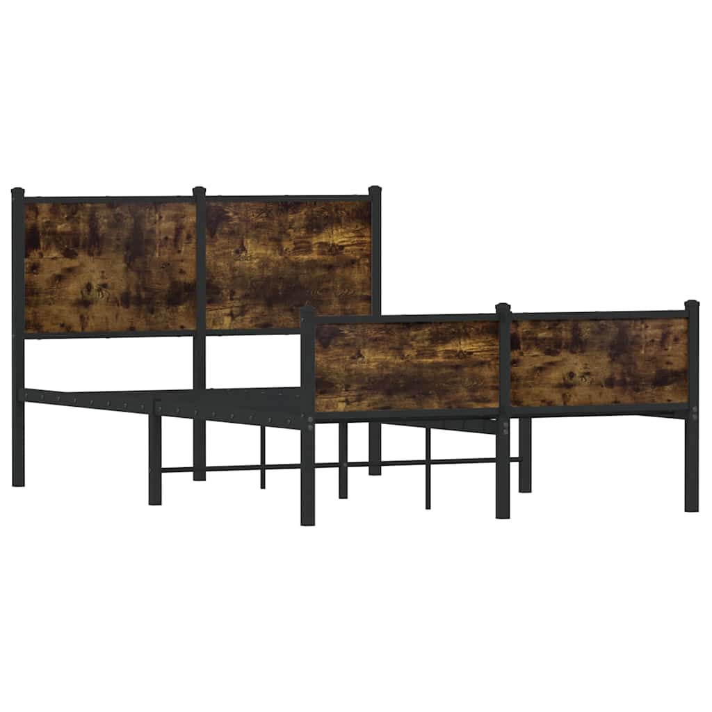 Vidaxl bedframe zonder matras metaal gerookt eikenkleurig 120x190 cm