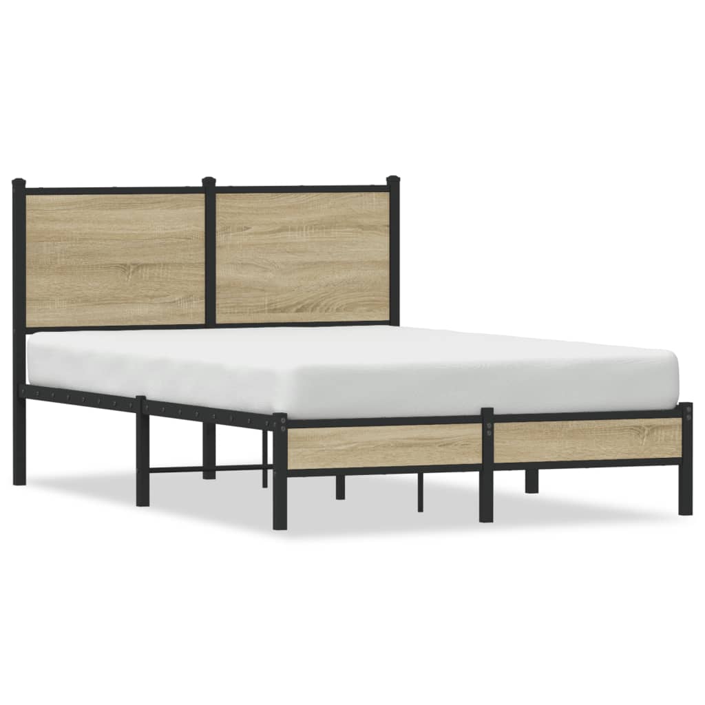 Vidaxl bedframe zonder matras metaal sonoma eikenkleurig 120x200 cm
