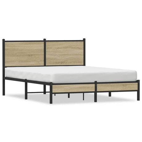 Vidaxl bedframe zonder matras metaal sonoma eikenkleurig 137x190 cm