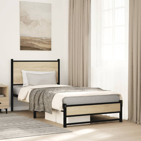 Vidaxl bedframe zonder matras metaal sonoma eikenkleurig 80x200 cm