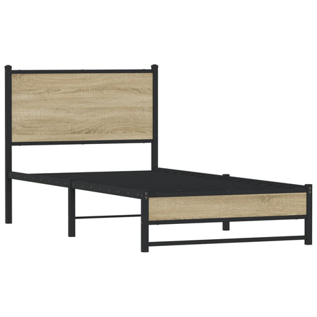 Vidaxl bedframe zonder matras metaal sonoma eikenkleurig 90x190 cm