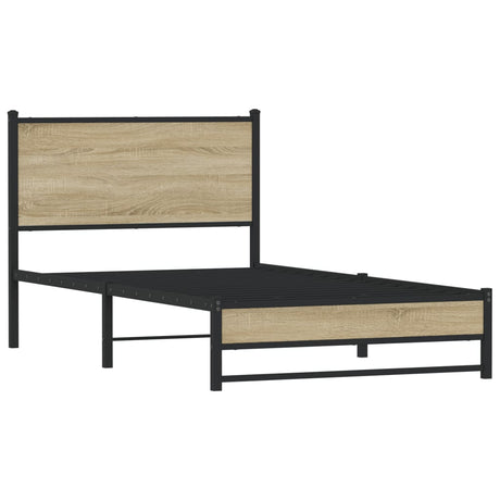 Vidaxl bedframe zonder matras metaal sonoma eikenkleurig 107x203 cm