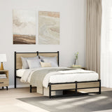 Vidaxl bedframe zonder matras metaal sonoma eikenkleurig 120x190 cm