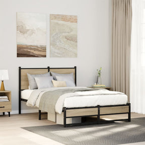 Vidaxl bedframe zonder matras metaal sonoma eikenkleurig 120x190 cm