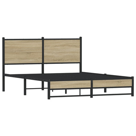 Vidaxl bedframe zonder matras metaal sonoma eikenkleurig 140x190 cm
