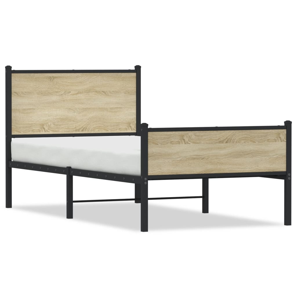 Vidaxl bedframe zonder matras metaal sonoma eikenkleurig 90x200 cm