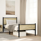 Vidaxl bedframe zonder matras metaal sonoma eikenkleurig 90x200 cm