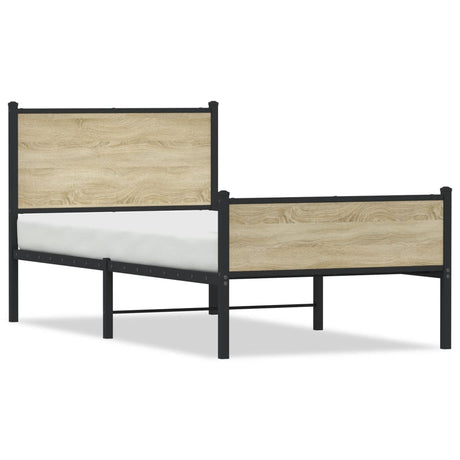 Vidaxl bedframe zonder matras metaal sonoma eikenkleurig 100x190 cm