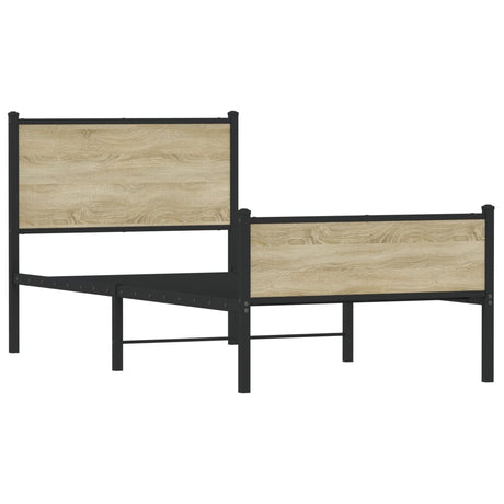Vidaxl bedframe zonder matras metaal sonoma eikenkleurig 100x190 cm