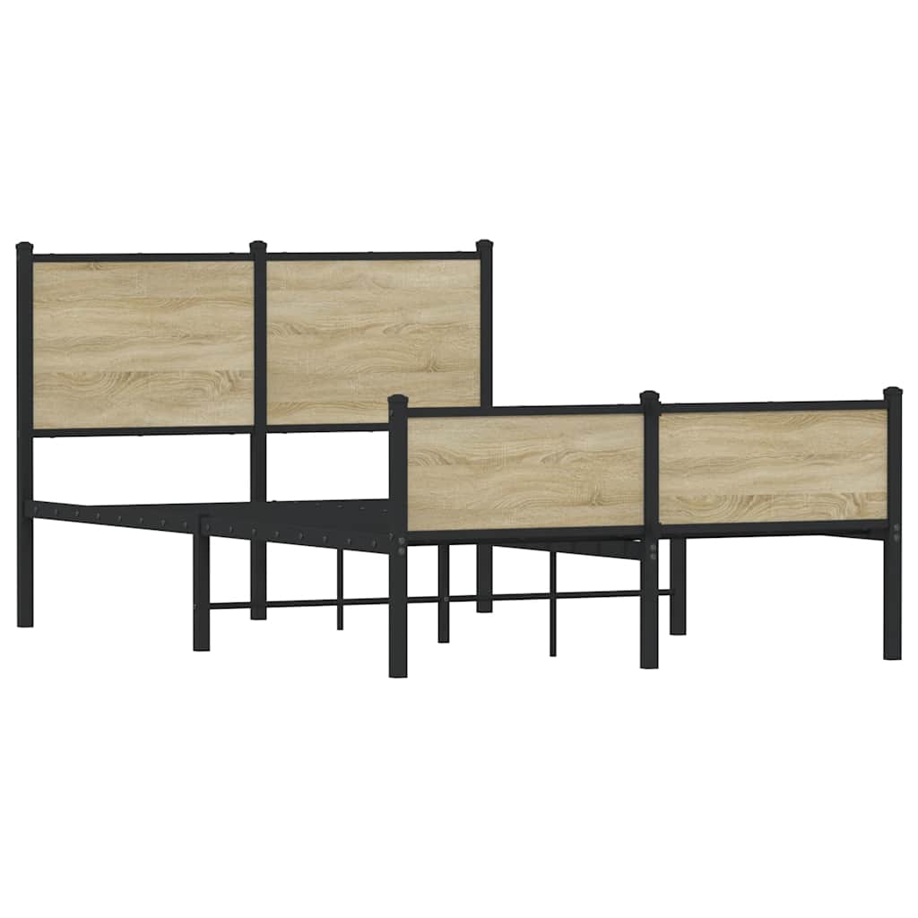 Vidaxl bedframe zonder matras metaal sonoma eikenkleurig 120x190 cm