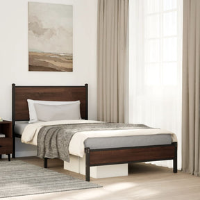 Vidaxl bedframe zonder matras metaal bruin eikenkleurig 100x190 cm