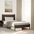 Vidaxl bedframe zonder matras metaal bruin eikenkleurig 100x200 cm