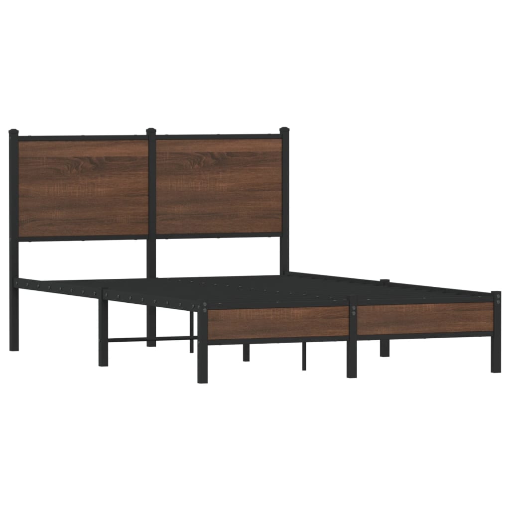 Vidaxl bedframe zonder matras metaal bruin eikenkleurig 120x200 cm