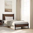 Vidaxl bedframe zonder matras metaal bruin eikenkleurig 90x200 cm