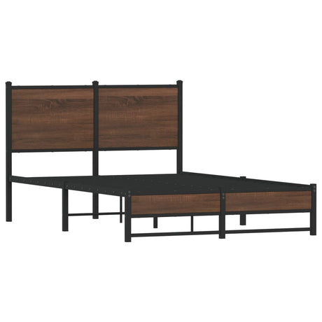 Vidaxl bedframe zonder matras metaal bruin eikenkleurig 120x190 cm