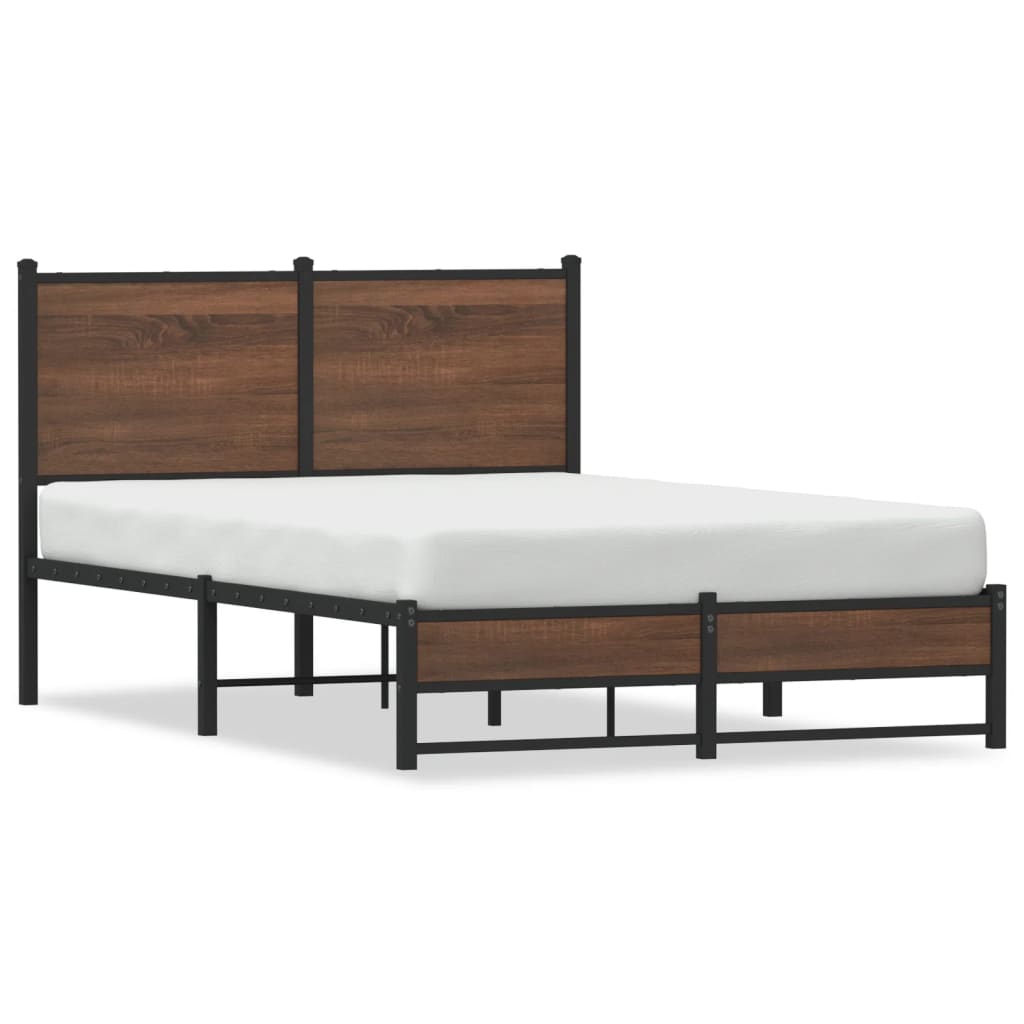 Vidaxl bedframe zonder matras metaal bruin eikenkleurig 120x200 cm