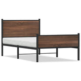 Vidaxl bedframe zonder matras metaal bruin eikenkleurig 107x203 cm