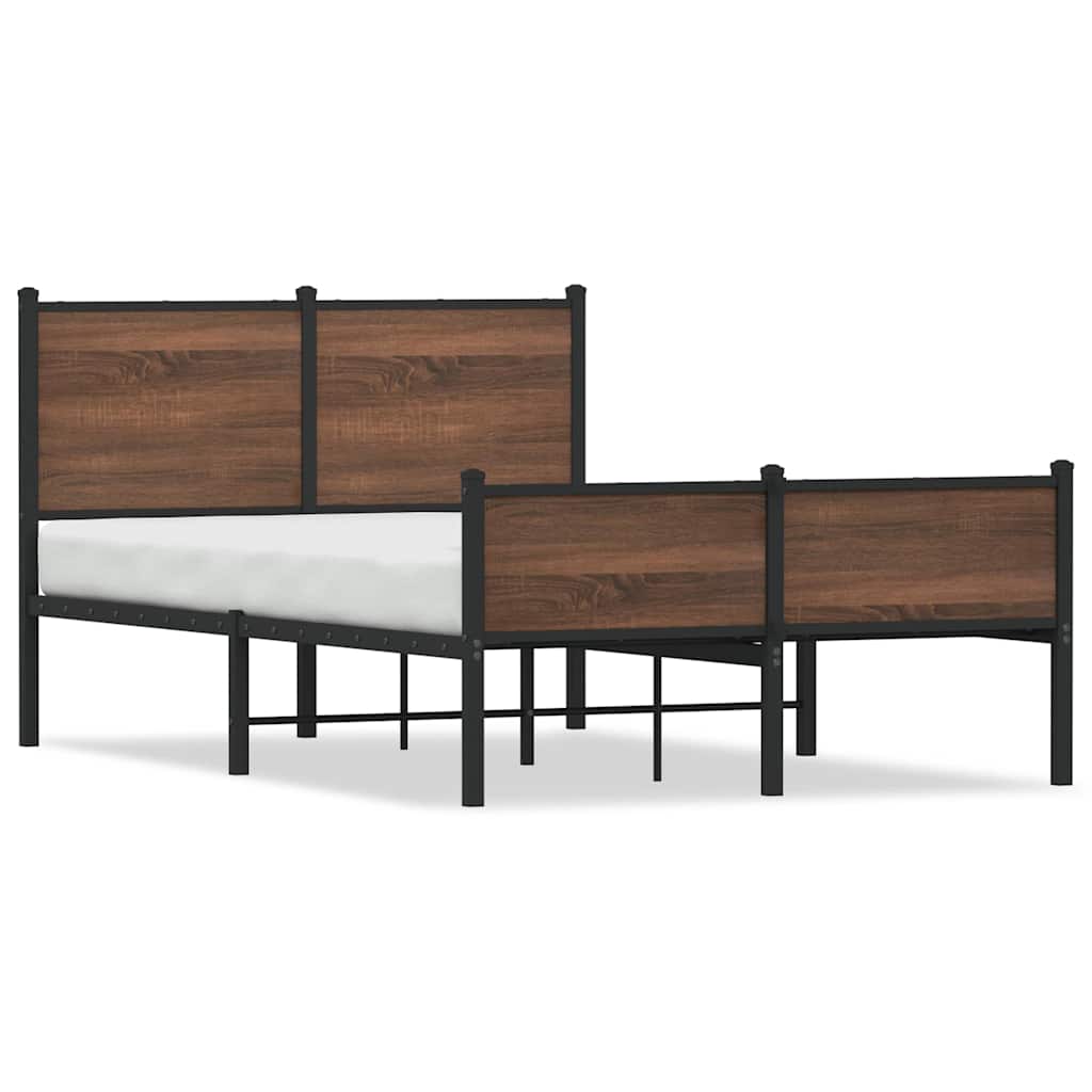 Vidaxl bedframe zonder matras metaal bruin eikenkleurig 120x200 cm