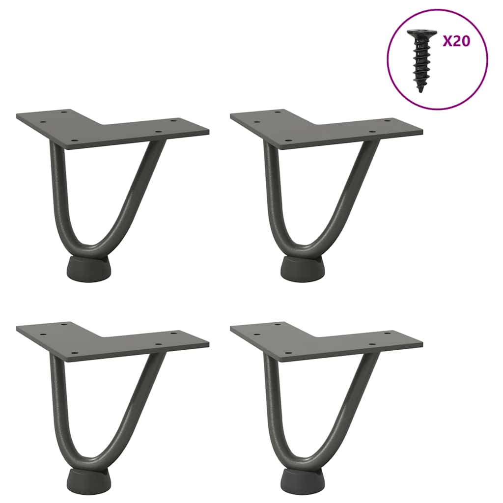Vidaxl haarnadelpoten voor salontafel 4 st 10 cm antracietkleurig