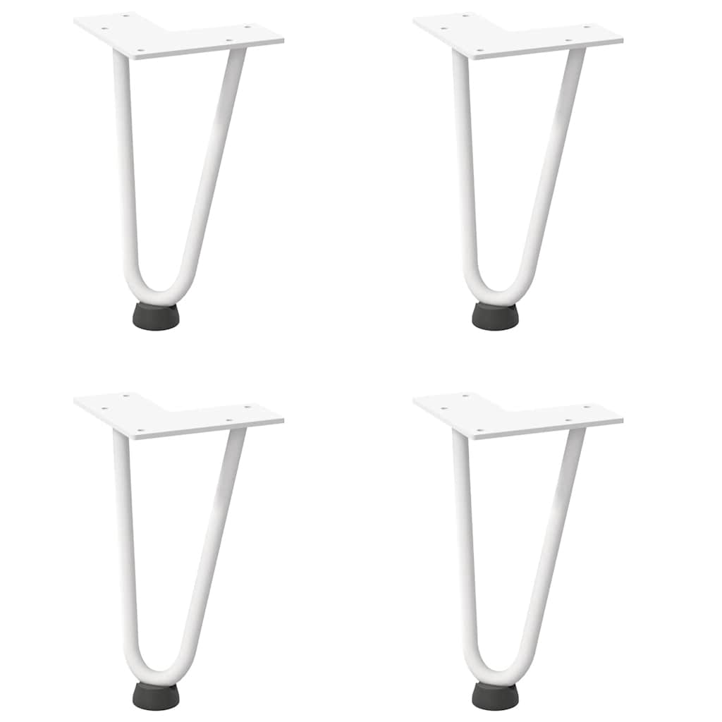 Vidaxl haarnadelpoten voor salontafel 4 st 20 cm massief staal wit