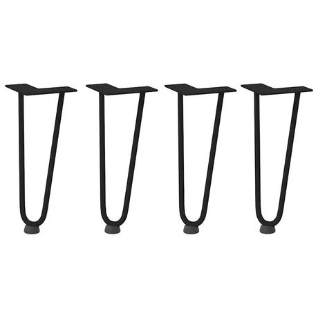 Vidaxl haarnadelpoten voor salontafel 4 st 30 cm massief staal zwart