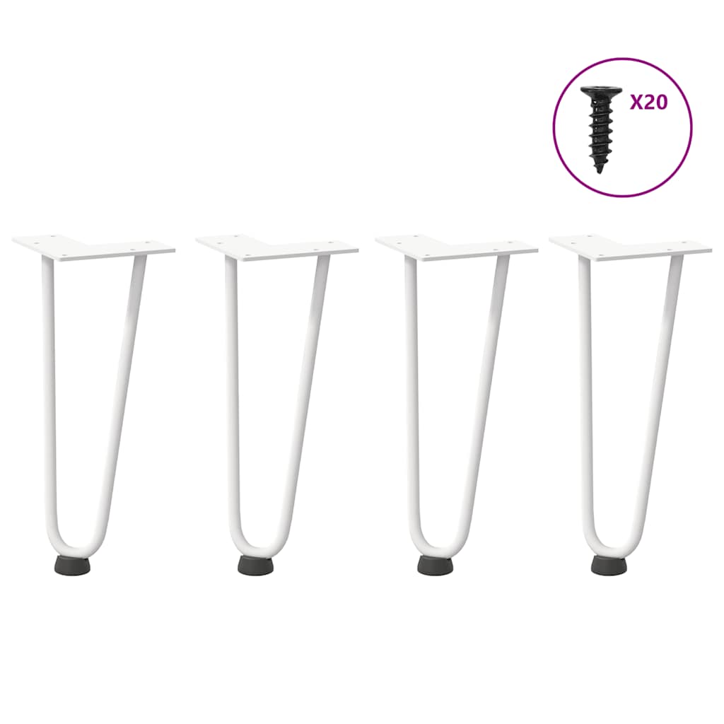 Vidaxl haarnadelpoten voor salontafel 4 st 30 cm massief staal wit