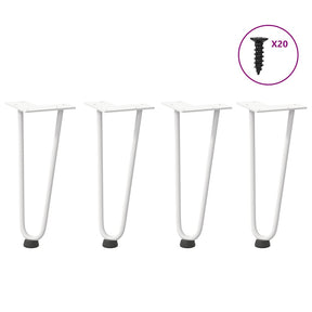 Vidaxl haarnadelpoten voor salontafel 4 st 30 cm massief staal wit
