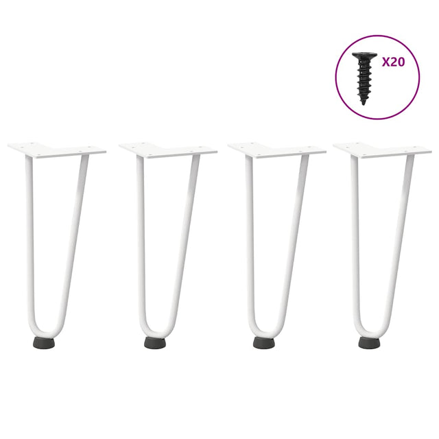 Vidaxl haarnadelpoten voor salontafel 4 st 30 cm massief staal wit